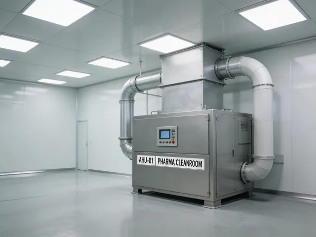 Industrial air handling unit in pharmaceutical facility